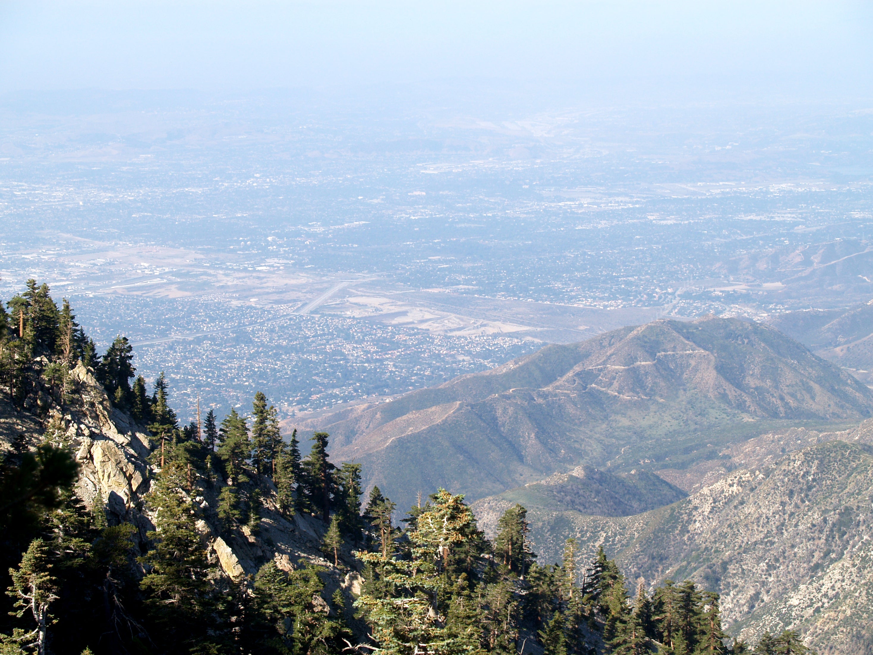 Mountain top view of Cucamonga Valley 