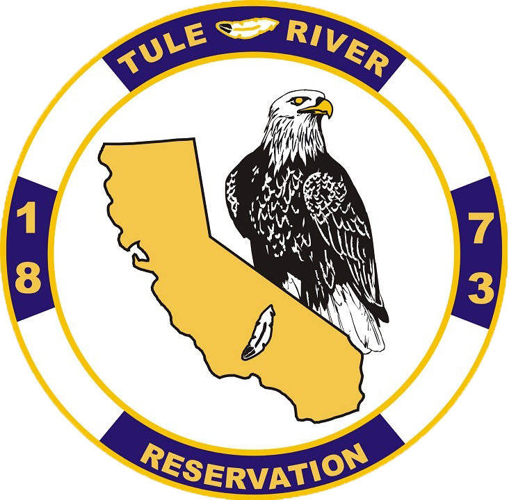 Seal with california state and eagle. Tule River Reservation 1873